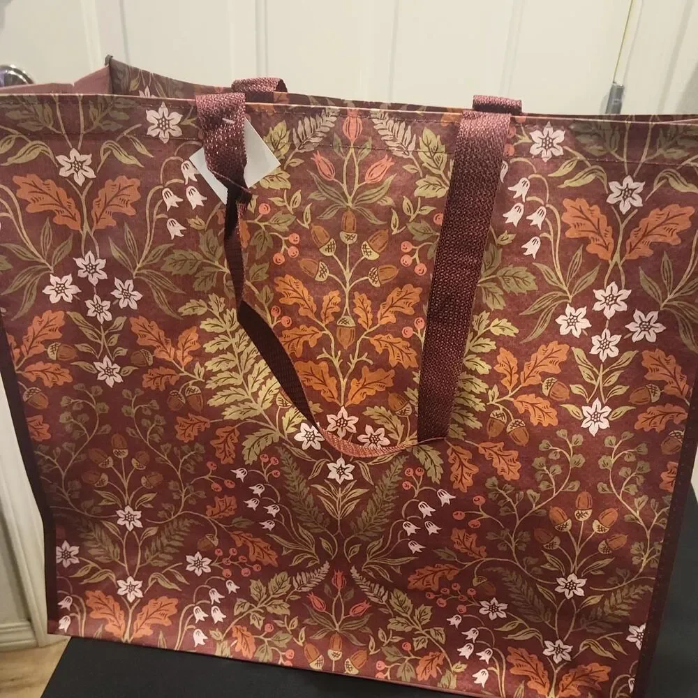 Fall brown leafes Women's reusable Bag